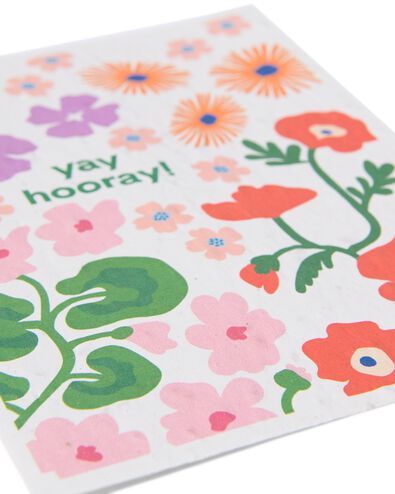 carte de voeux 'yay hooray' avec graines de fleurs - 41860111 - HEMA