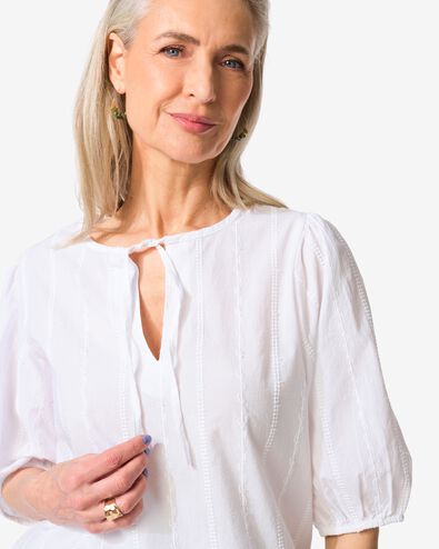 Damen-Shirt Popeline Stickerei wei&szlig; wei&szlig; - 36210570WHITE - HEMA