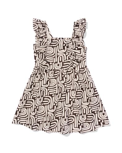 robe enfant trap&egrave;ze mousseline abstrait marron fonc&eacute; marron fonc&eacute; - 30848505DARKBROWN - HEMA