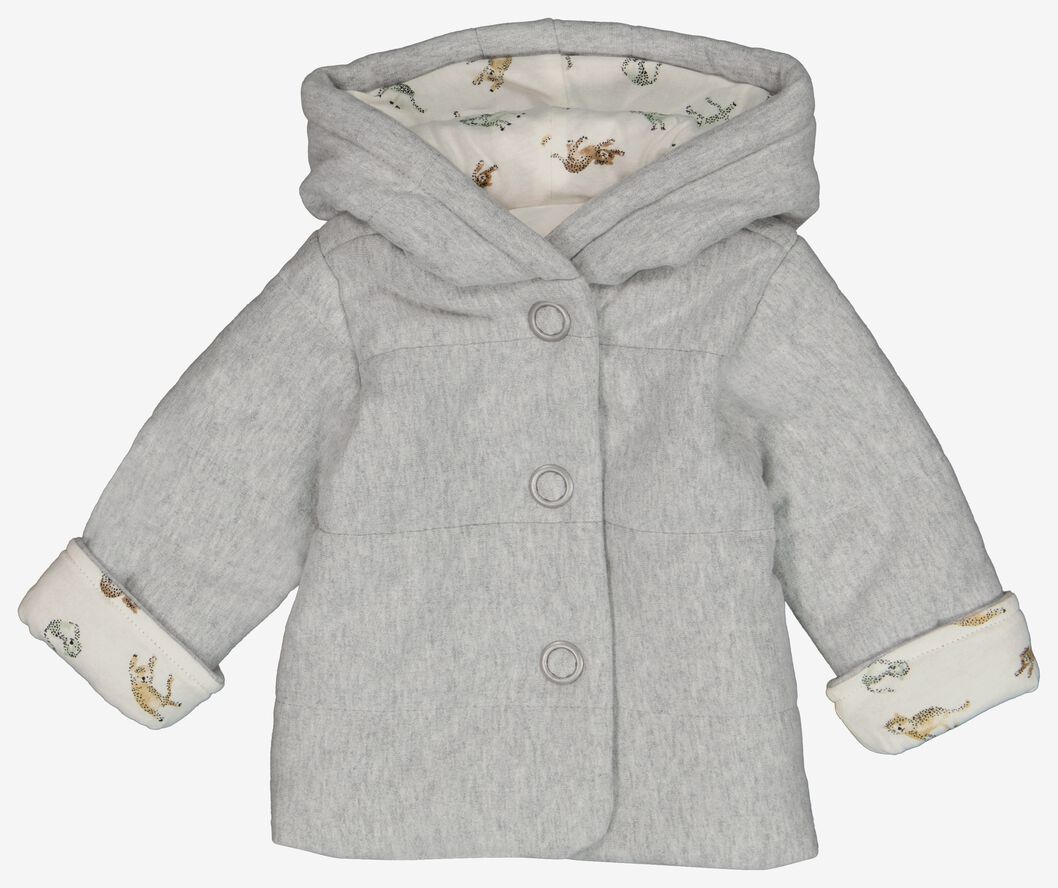 manteau nouveau-né matelassé gris chiné 50 - 33441111 - HEMA