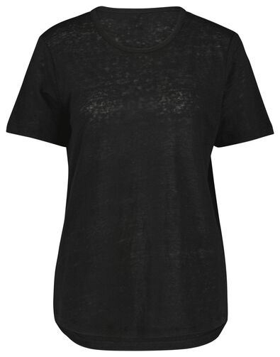 Damen-T-Shirt, Leinen schwarz - 1000024254 - HEMA