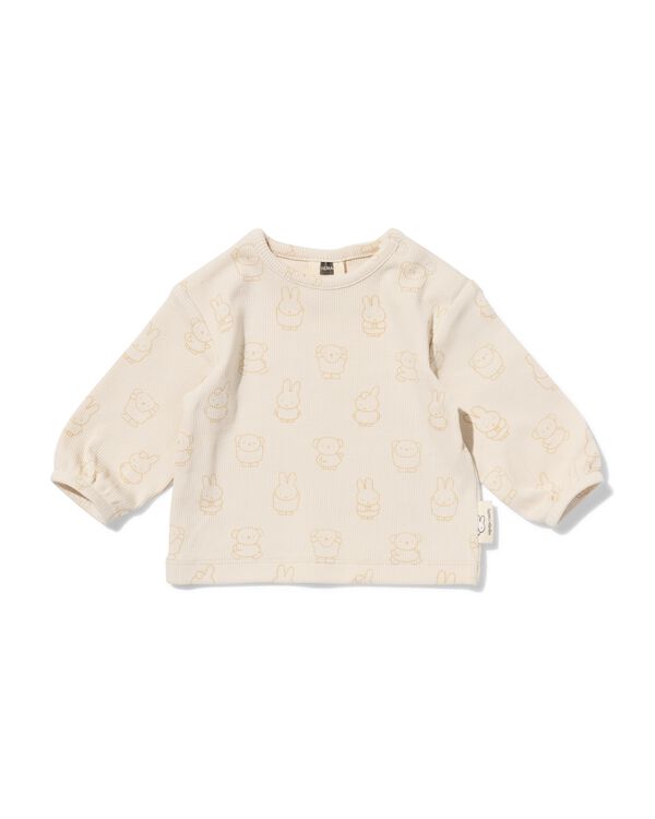 nijntje newborn T-shirt rib ecru ecru - 33440720ECRU - HEMA