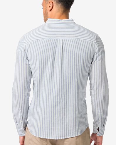 Herrenhemd, gestreift mittelblau - 2140180MIDBLUE - HEMA