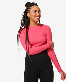 Damen- Pullover Louisa, gerippt rosa rosa - 1000029704 - HEMA