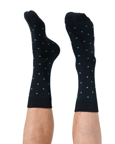 5er-Pack Herren-Socken, mit Baumwolle, Punkte dunkelblau 43/46 - 4131832 - HEMA