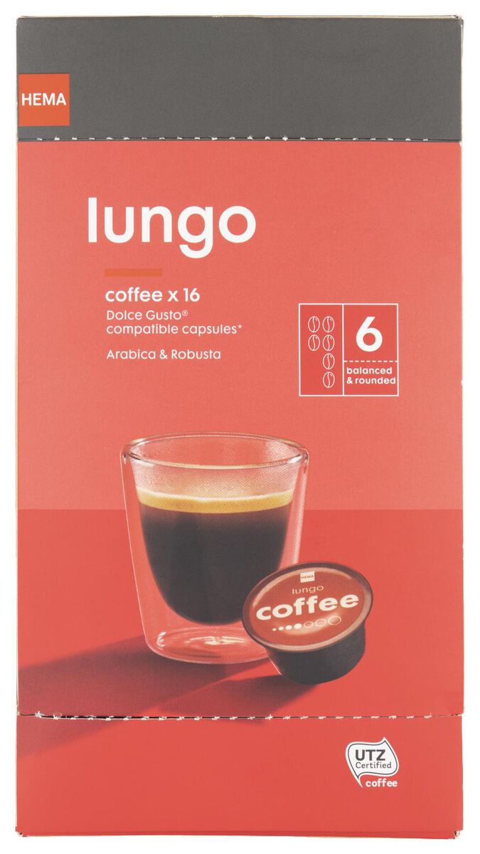 16er-Pack Kaffeekapseln Lungo - 17100132 - HEMA