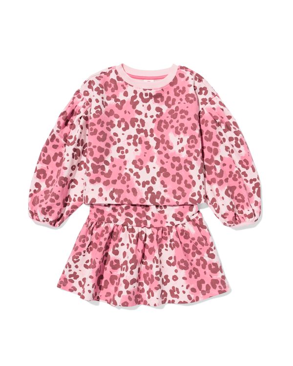 Kinderbekleidungsset, bequeme Passform, Sweatstoff, Tierprint rosa rosa - 30842500PINK - HEMA