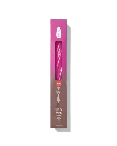 bougie torsad&eacute;e  LED rose - 13550082 - HEMA