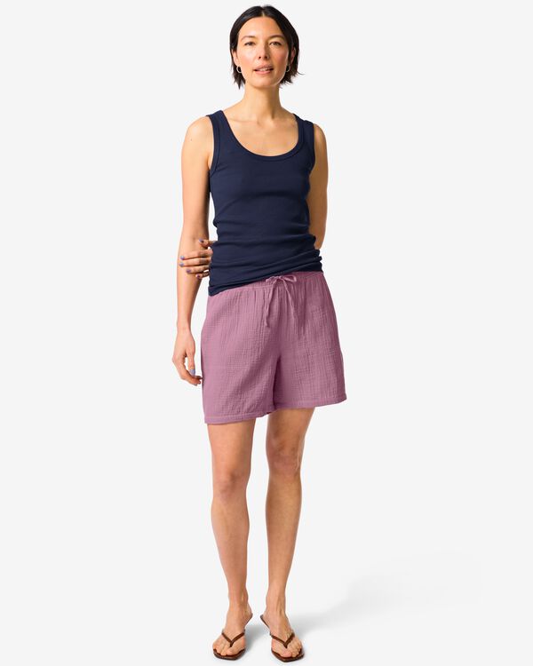 Damen-Shorts Kai, entspannte Passform, Musselin violett violett - 36304240PURPLE - HEMA