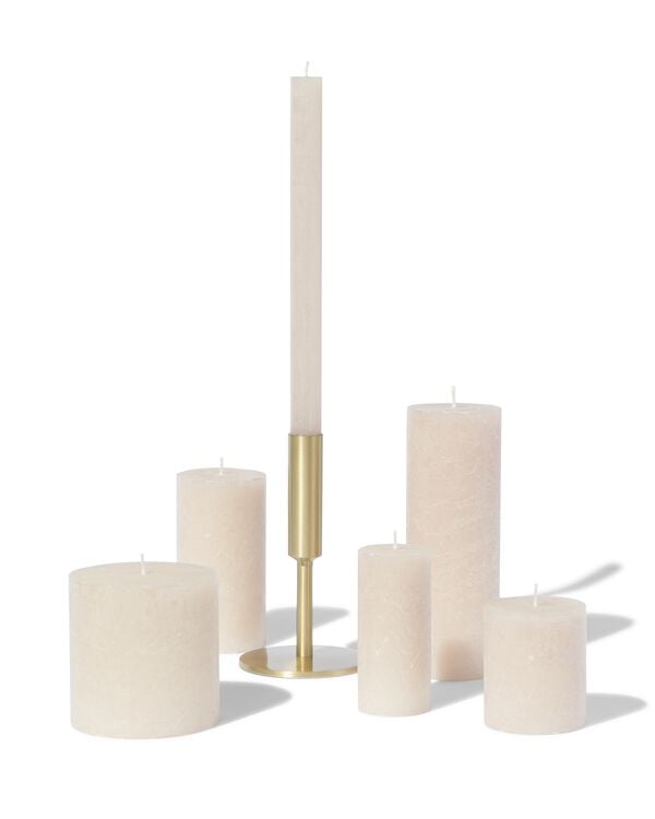 rustieke kaarsen naturel naturel - 1000032602 - HEMA