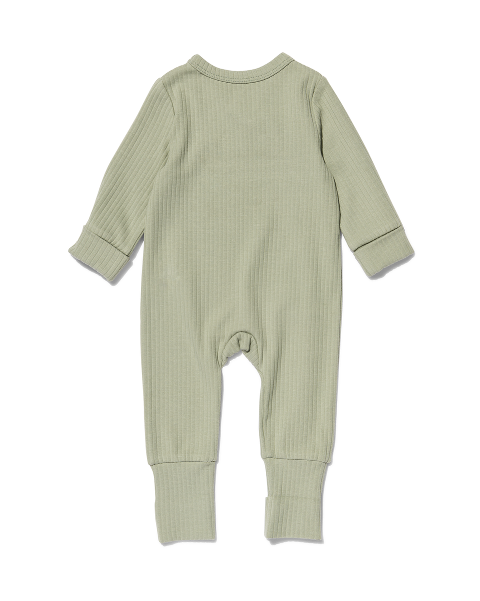 größenflexibler Baby-Wickel-Jumpsuit, gerippt, mit Bambus grün grün - 1000029885 - HEMA