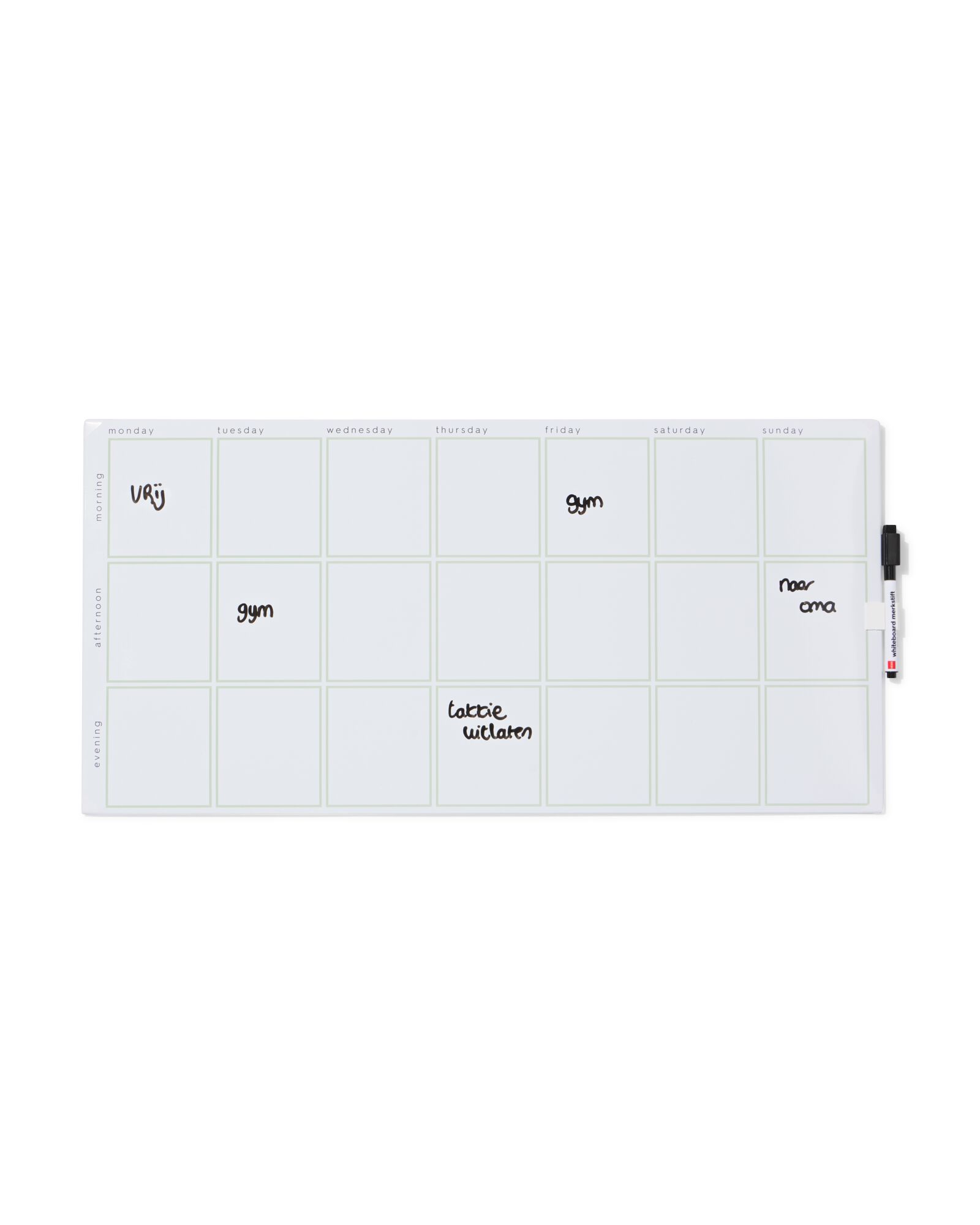 whiteboard met beschrijfbare magneten 60x29.5cm week - 14803971 - HEMA