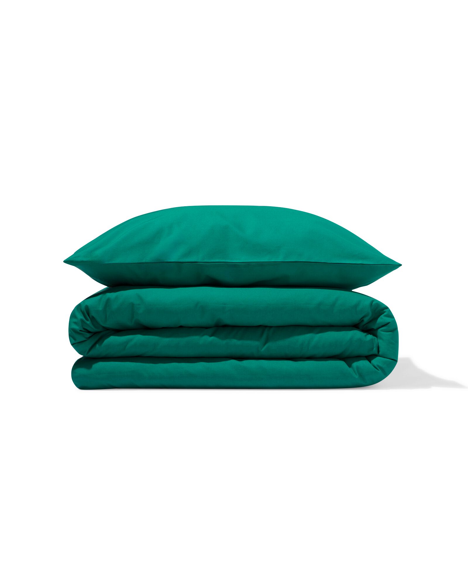 housse de couette 140x200/220 coton doux vert fonc&eacute; - 5750182 - HEMA