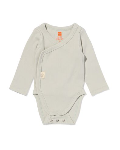 body crois&eacute; &eacute;volutif nouveau-n&eacute; c&ocirc;tel&eacute; vert clair vert clair - 33438220LIGHTGREEN - HEMA