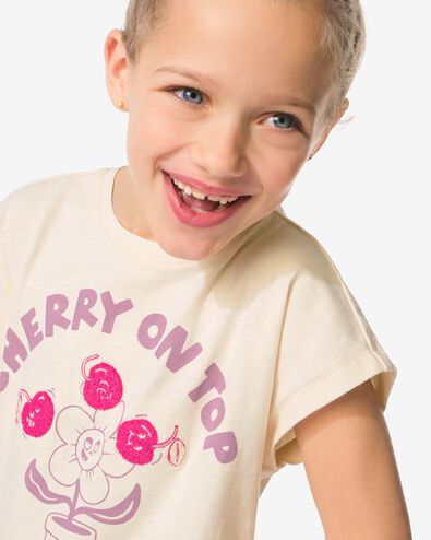 kinder T-shirt kersen ecru ecru - 30843125ECRU - HEMA