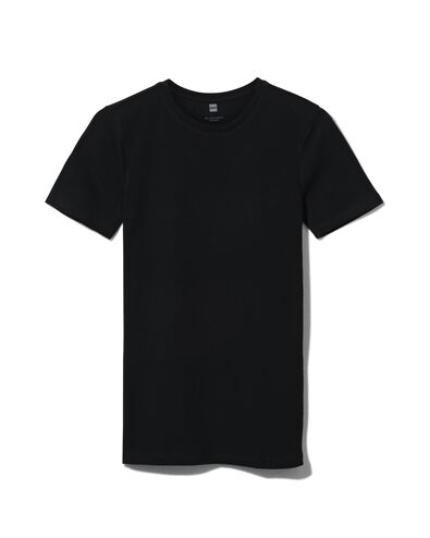t-shirt homme slim fit col rond noir - 1000009942 - HEMA