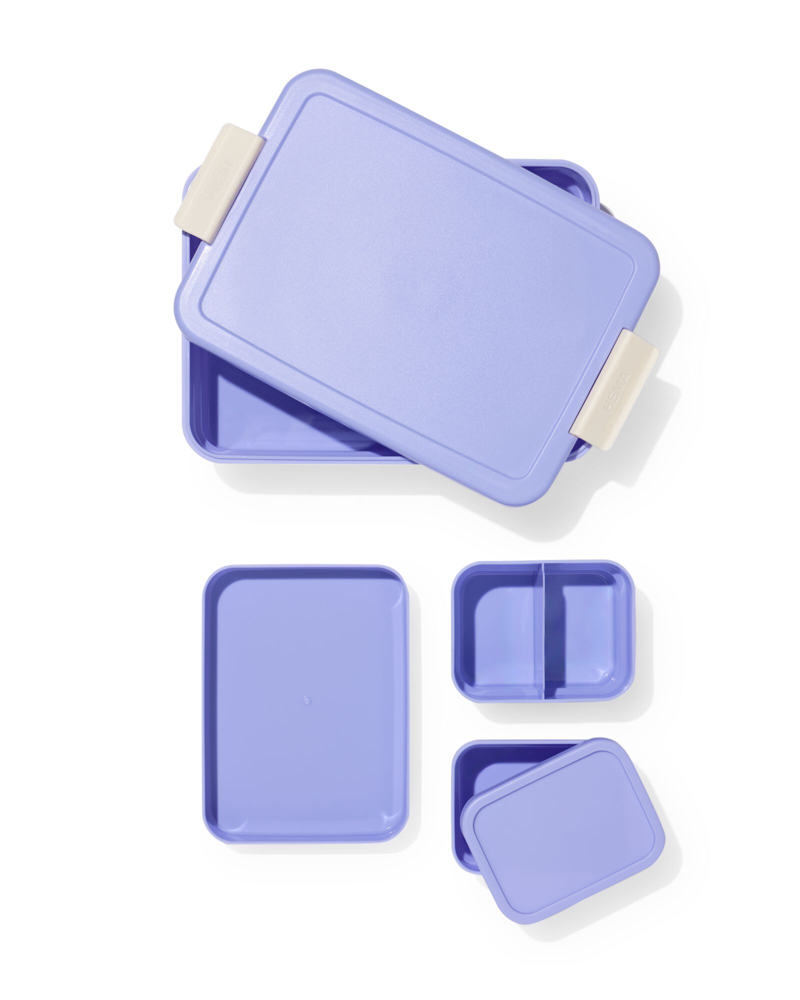 bo&icirc;te &agrave; lunch modulable grande taille bleue - 80650291 - HEMA