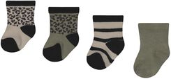 4 paires de chaussettes bébé avec bambou - imprimé animal vert vert - 1000026856 - HEMA