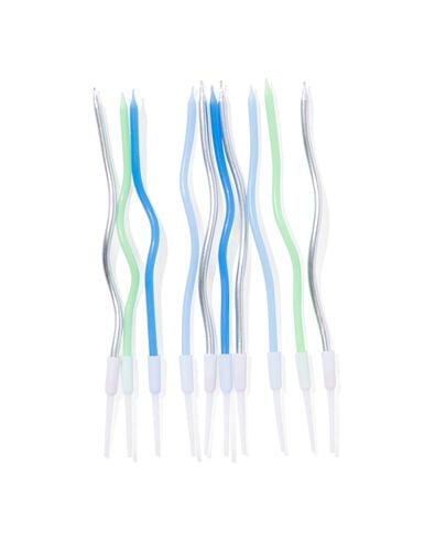 Tortenkerze, gedreht, blau, 10 St&uuml;ck - 14250184 - HEMA