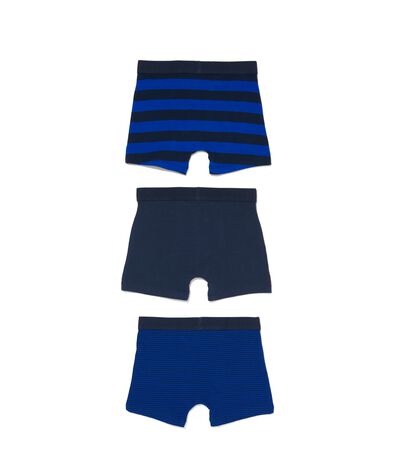 3 boxers basic enfant coton stretch bleu 134/140 - 19210442 - HEMA