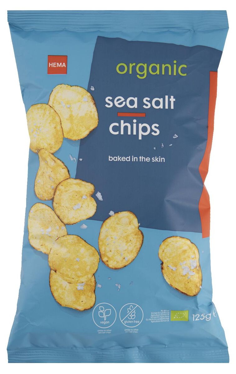 chips met zeezout biologisch 125gram - 10675016 - HEMA