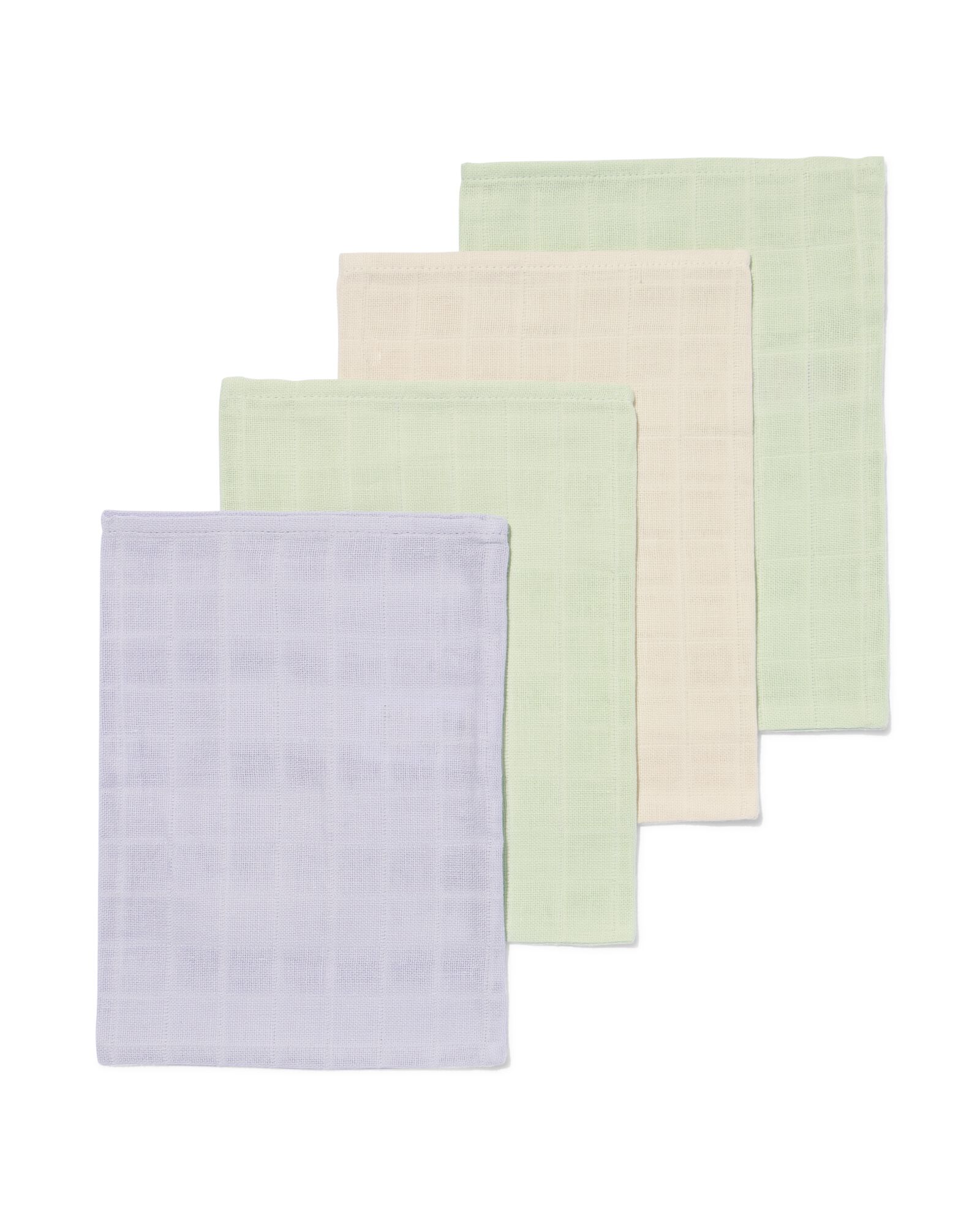 4er-Pack Mull-Waschhandschuhe, Struktur, 15 x 20 cm - 33303730 - HEMA