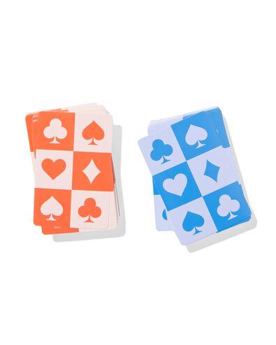 speelkaarten 13x10cm blauw/oranje - 2 stuks - 61160250 - HEMA