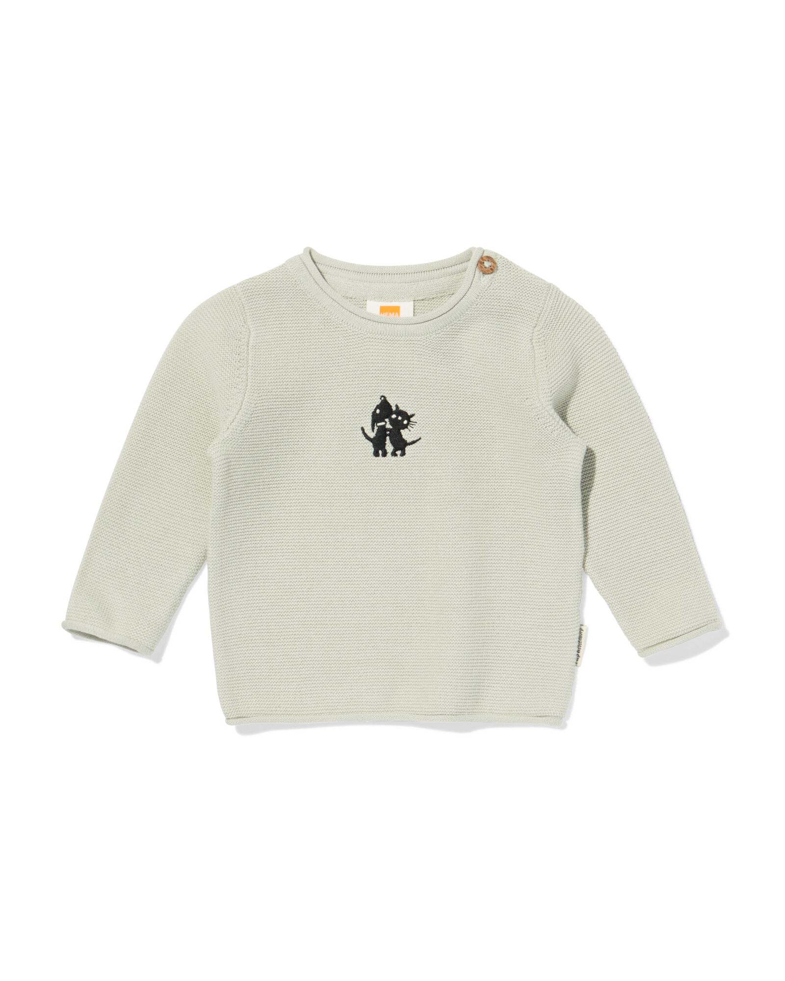 pull nouveau-n&eacute; Takkie et Siepie broderie vert clair vert clair - 33442020LIGHTGREEN - HEMA