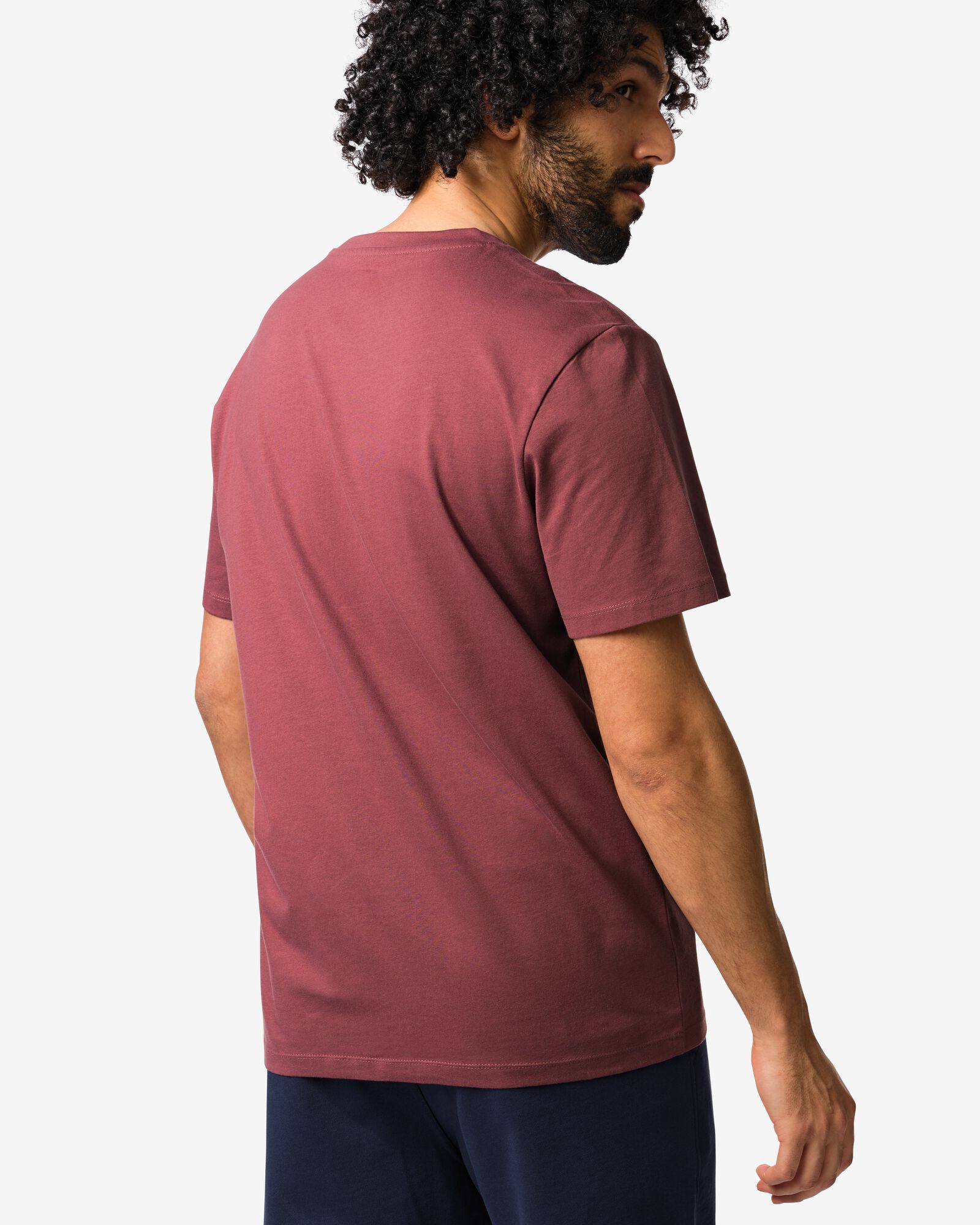heren T-shirt regular fit middenrood middenrood - 2190400MIDRED - HEMA