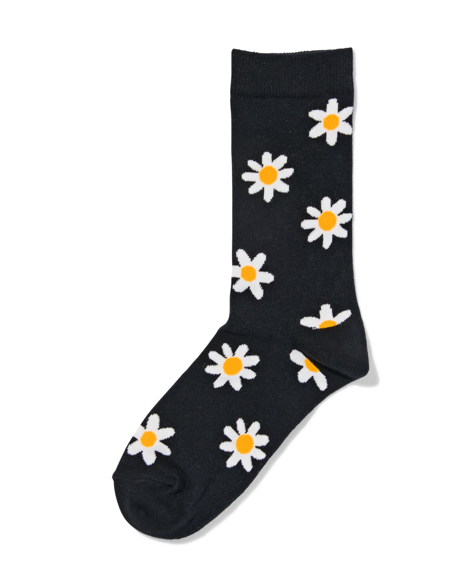 chaussettes avec coton marguerites noir noir - 4141105BLACK - HEMA