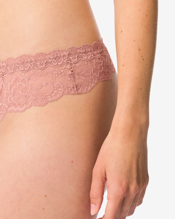 string femme microfibre et dentelle marron clair - 19641524LIGHTBROWN - HEMA