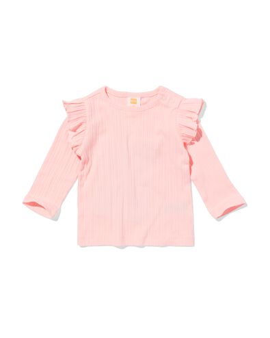 baby T-shirt ajour lichtroze - 33069870LIGHTPINK - HEMA