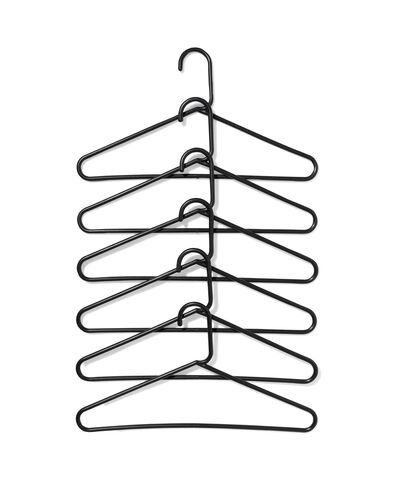 6er-Pack Kleiderb&uuml;gel, Kunststoff, schwarz - 39811020 - HEMA