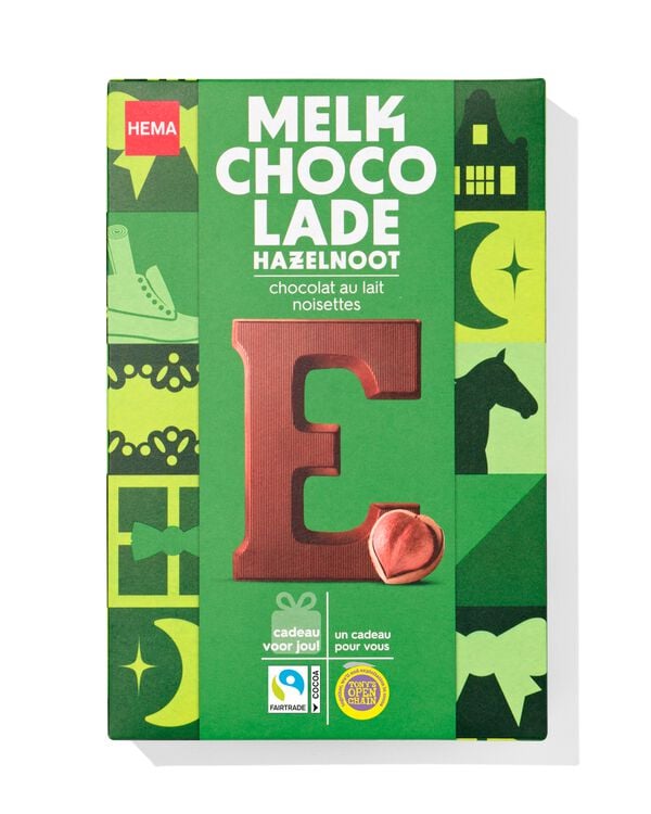 lettre en chocolat au lait noisette E 140g - 24414105 - HEMA