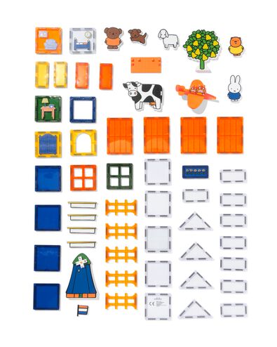 tuiles de construction magn&eacute;tiques Miffy avec ses amis 52 pi&egrave;ces - 60410371 - HEMA