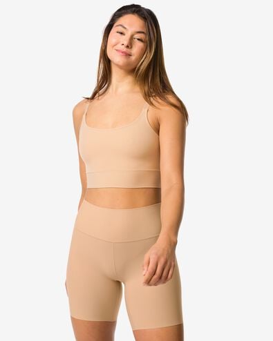 Damen-Radlerhose mit k&ouml;rperformenden Eigenschaften und hoher Taille beige beige - 21500728BEIGE - HEMA
