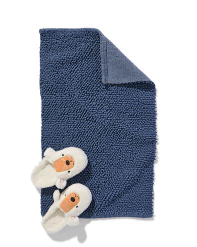 tapis de bain 50x85 cm chenille bleu acier - 5210202 - HEMA