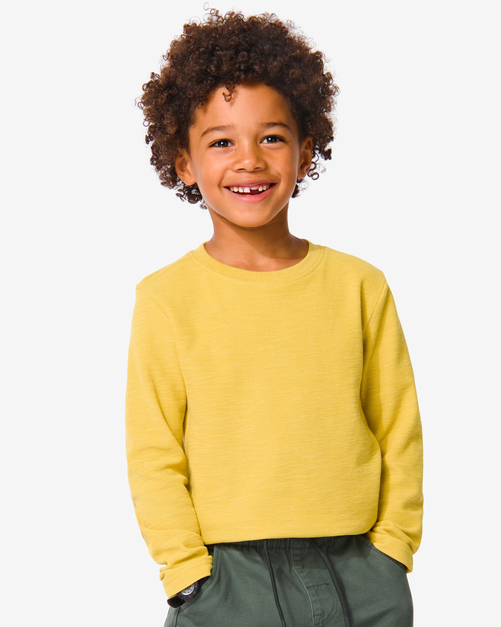 sweat enfant gaufr&eacute; jaune - 30771100YELLOW - HEMA
