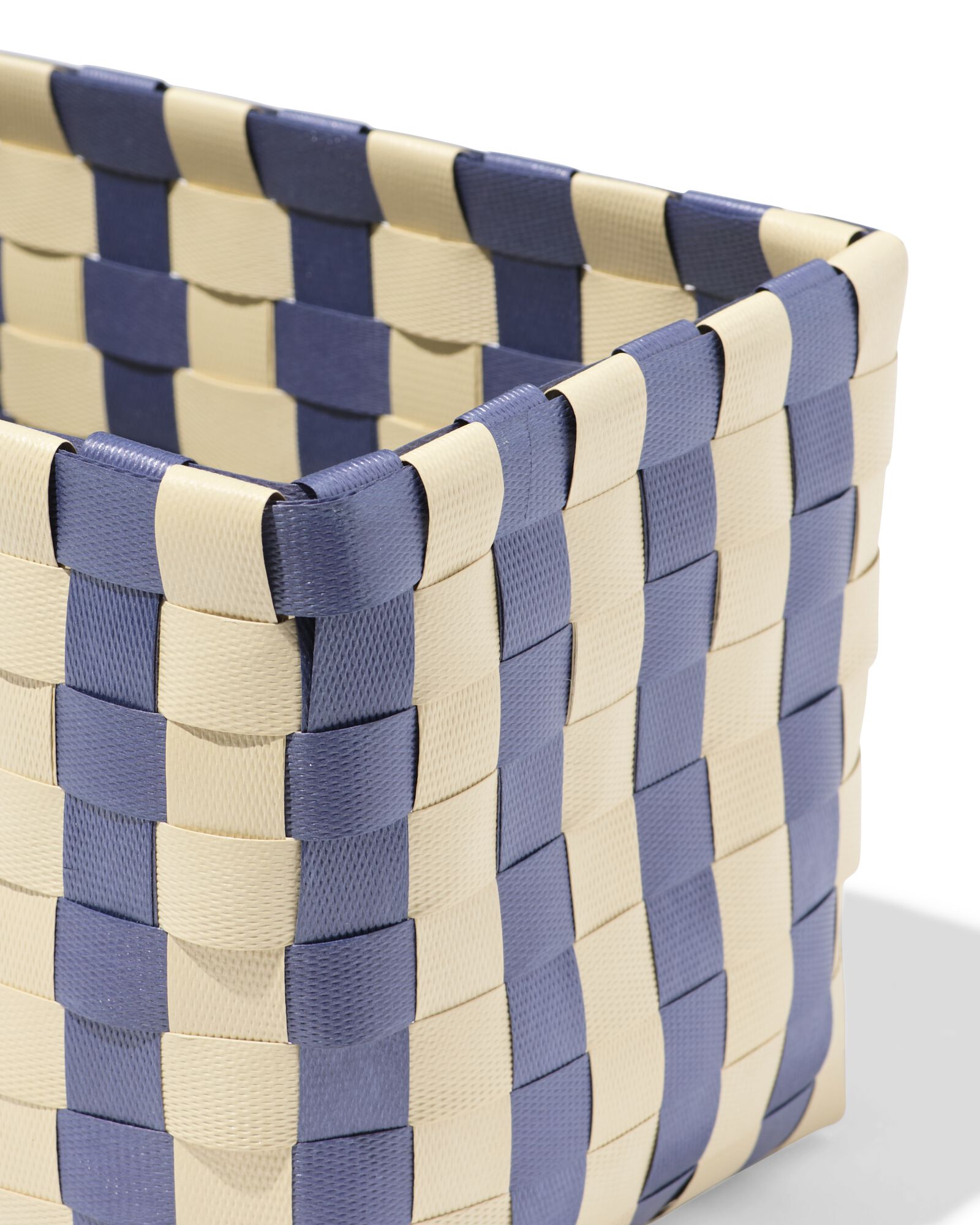 panier 20x15 cm avec couvercle damier bleu - 39800051 - HEMA