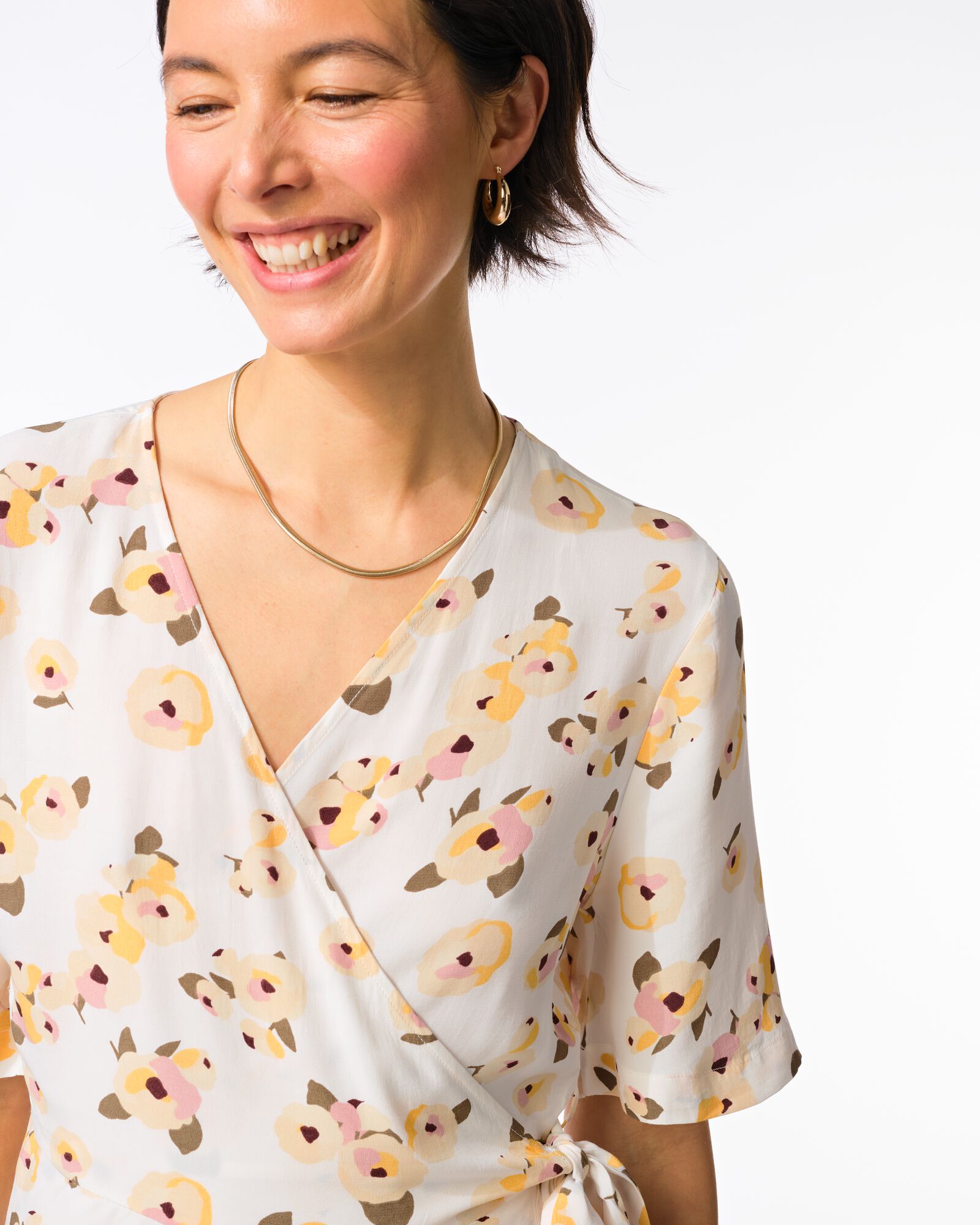 Damenoberteil Delilah mit Blumen wei&szlig; wei&szlig; - 36210180WHITE - HEMA