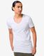 Herren-T-Shirt, Slim Fit, tiefer V-Ausschnitt, extralang weiß L - 34292737 - HEMA