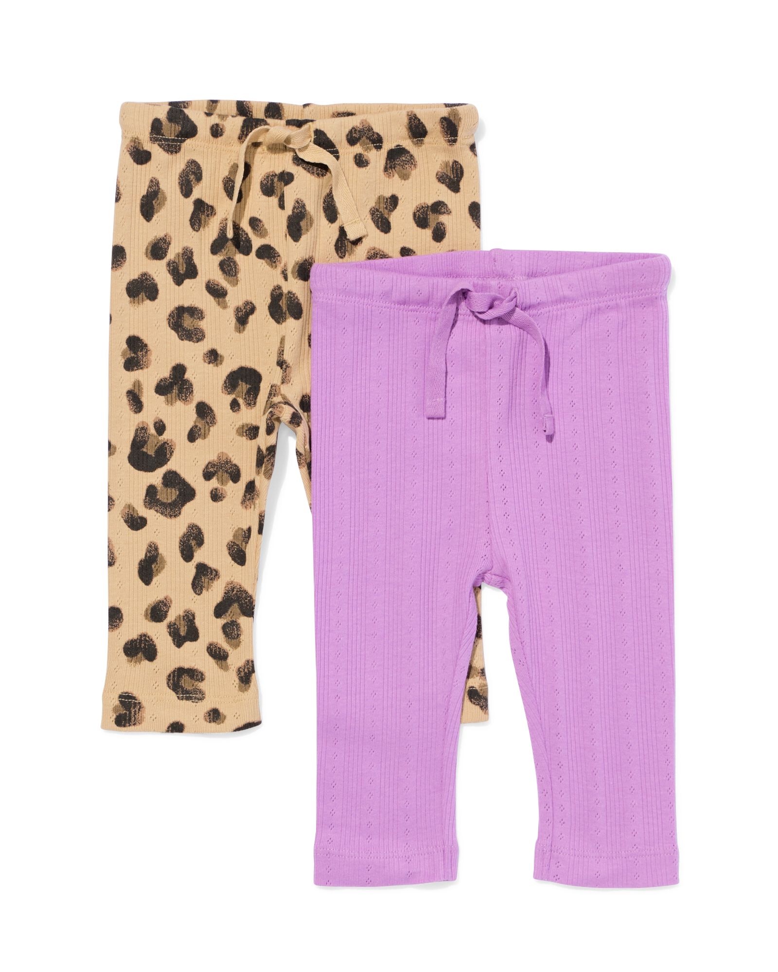 Babyleggings mit Rippenstruktur – 2 Stück violett - 33000670PURPLE - HEMA