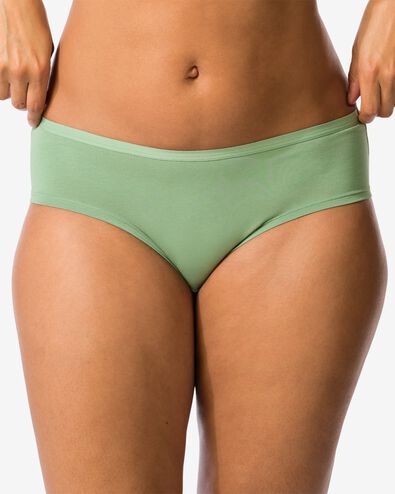 culottes hipsters femme coton - 2 pi&egrave;ces vert vert - 19602124GREEN - HEMA