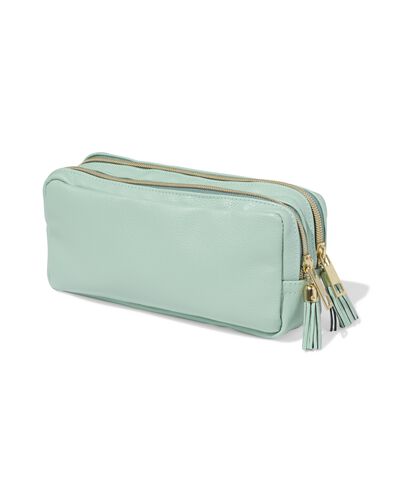 trousse double zip 22 x 6 x 10 cm PU - 14400462 - HEMA