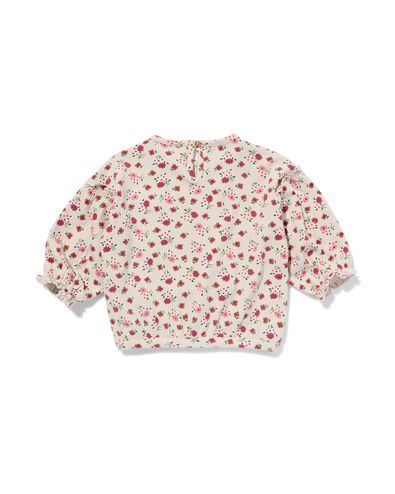 t-shirt bébé côtelé fleurs écru 68 - 33050252 - HEMA