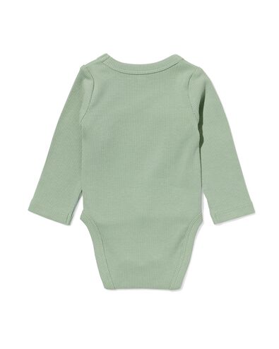 newborn meegroei overslag body rib  groen - 33430320GREEN - HEMA