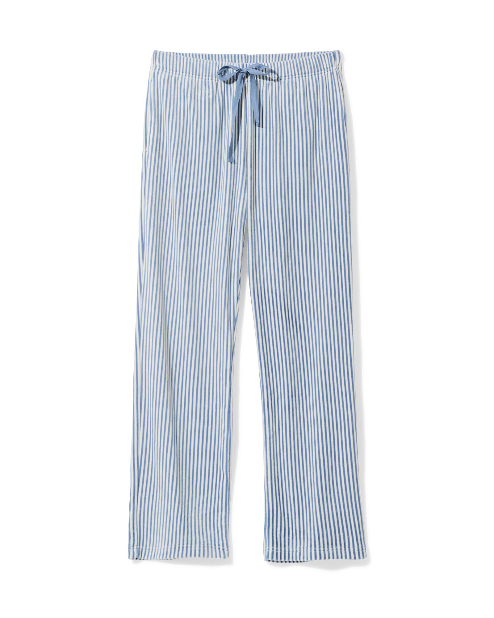 dames loungebroek velours strepen middenblauw middenblauw - 23401080MIDBLUE - HEMA