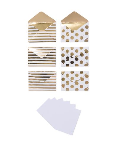 6er-Pack Briefumschläge mit Blankokarten, 7 x 10 cm, Streifen/Punkte - 14700576 - HEMA
