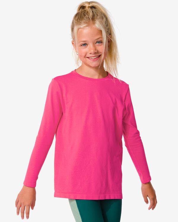 t-shirt de sport enfant sans coutures rose rose - 36090360PINK - HEMA