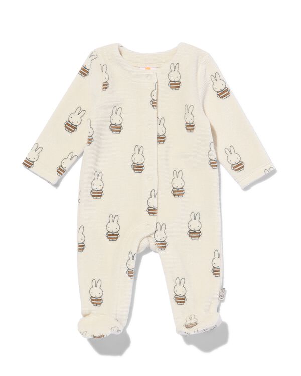 nijntje newborn jumpsuit velours rib ecru ecru - 33402920ECRU - HEMA